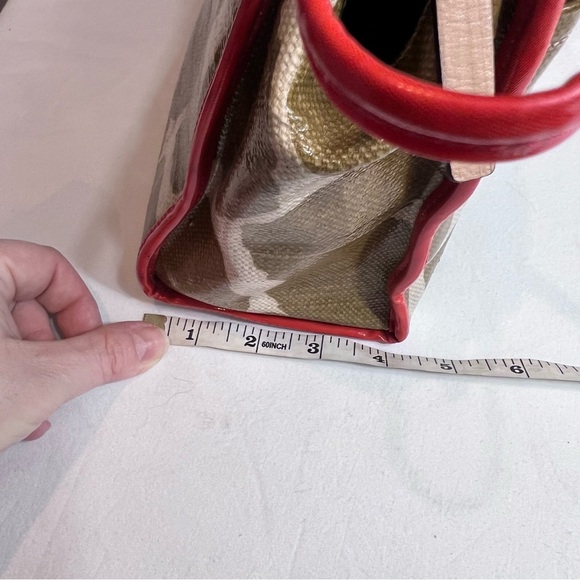 Kate Spade xl toiletries case bag pouch mod brown burnt red/orange cream - Picture 11 of 12